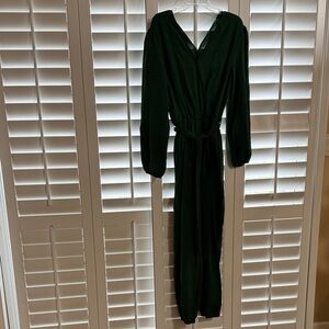 Forest Green, Large, Long Sleeve Fancy Romper